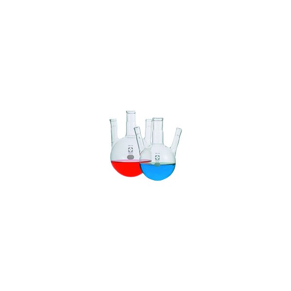 東京硝子器械 三口丸底フラスコ SPC29 500mL 側SPC15 371-13-58-27 1点