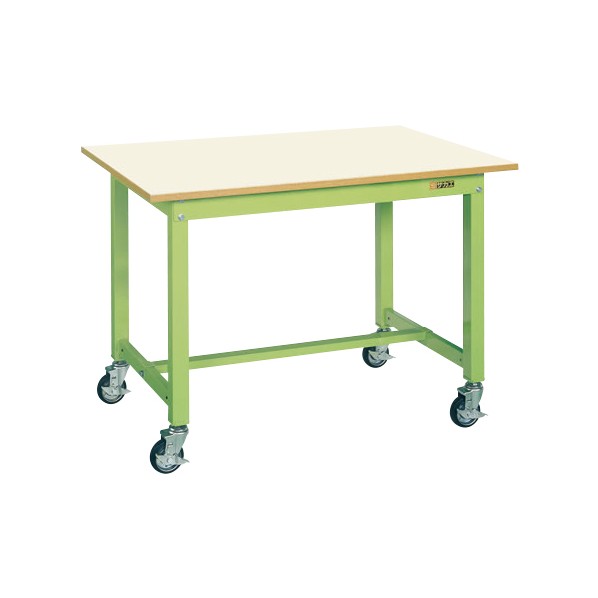 サカエ中量作業台(KTタイプ/耐荷重300kg/メラミン天板/H825/キャスター付)W1200×D750×H825KT-493IGB