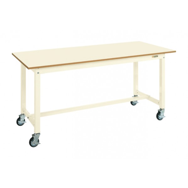 サカエ中量御役目台(KT印字機/耐荷重300kg/メラミン天板/H825/キャスター付)W1800×D600×H825KT-683BI
