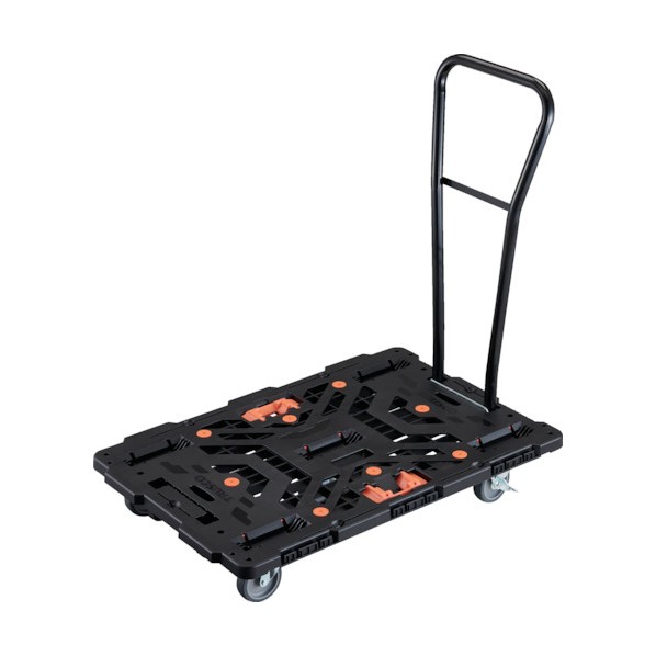 トラスコ 連結式樹脂製平台車 ビートル 900X600 自在5輪 内2輪ストッパー付 脱着式ハンドル付 とめたろう付 BT900J5S2H-E100T 1点