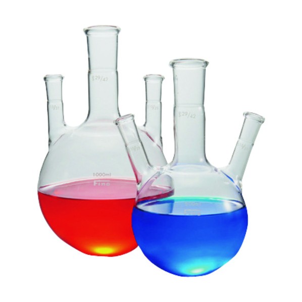 東京硝子器械 Fine透明共通三口フラスコ 2000mL 29-15 330-13-63-61 1点