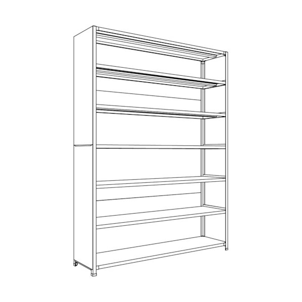 日本ファイリング 背板・側板付軽量物品棚W1800D450H2400F7 LA86S-27 1点