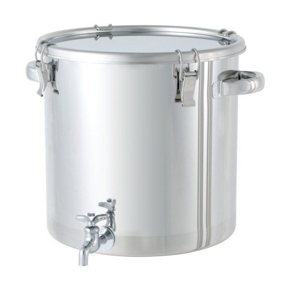 日東 ステンレスタンクストレート密閉タンク(蛇口付)36L CTHW36