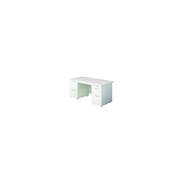 ※法人専用品※プラス 678641)リード 両袖机 LE-157D-32 WS/W4 1点｜DIY FACTORY ONLINE SHOP