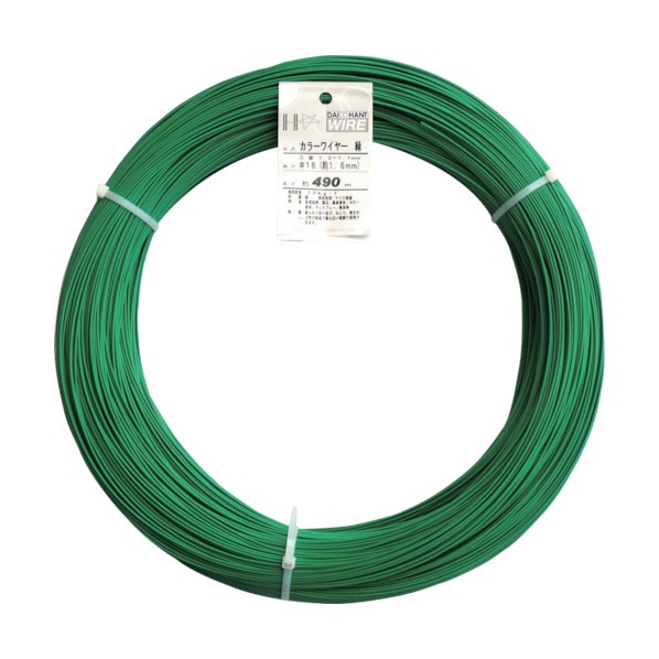 ダイドーハント ハント　カラーワイヤー　緑　＃１６（１．６ｍｍ）　５Ｋｇ巻 10155470 1