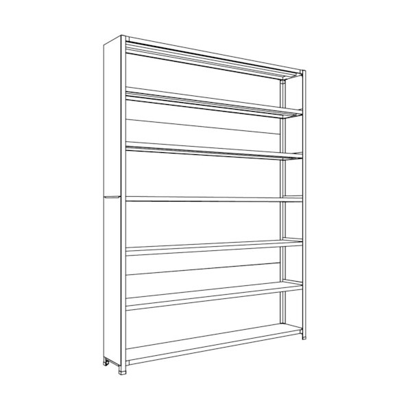 ※法人専用品※日本ファイリング 背板・側板付軽量物品棚W1800D300H2400F7 LA86K-27 1点|DIY FACTORY ONLINE SHOP