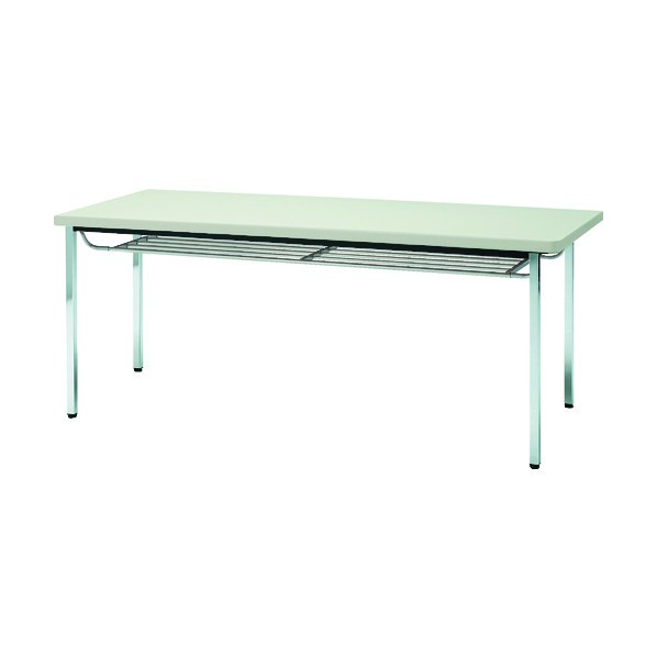 ※法人専用品※トラスコ(TRUSCO) 会議用テ-ブル 下棚付 丸脚 1200×600×H700 ニューグレー TDST1260-NG 1点 28,382円