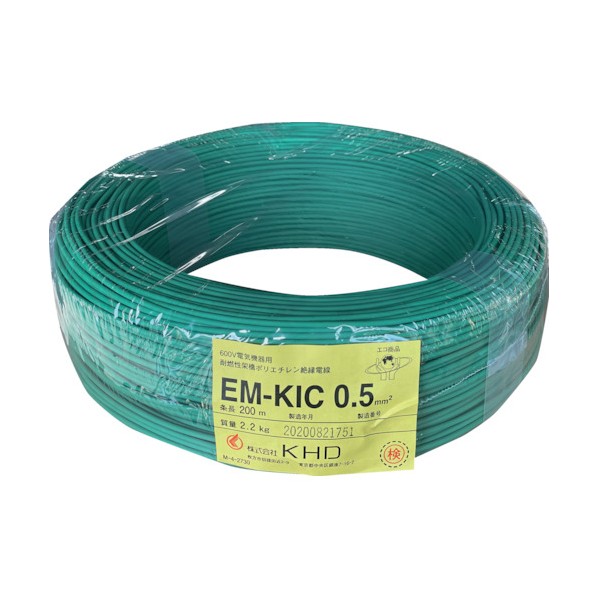 ケーエイチディー EM-KIC5.5 緑 100m EMKIC5.5SQ-10-100M 1点