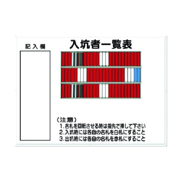 つくし作業場 電子掲示板 入坑者商品目録表(75名用)名札回転させる式 80-D 1点