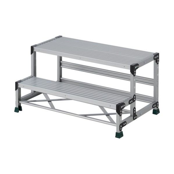 トラスコ 作業用踏台 2段 ステップ奥行200 高さ0.50m 天板1000X400 TSF-2105 1点|DIY FACTORY ONLINE SHOP