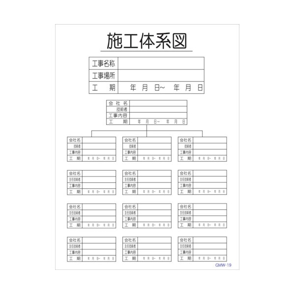 グリーンクロス マンガ標識 GMW-M19 施工体系図 6300005599 1点