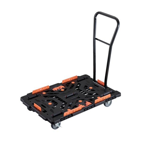 トラスコ 連結式樹脂製平台車 ビートル 900X600 自在3輪 内2輪ストッパー付 脱着式ハンドル付 柵 とめたろう付 BT900KJ3S2H-E100T 1点