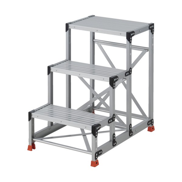 トラスコ 作業用踏台 3段 ステップ奥行250 高さ0.90m 天板600X400 TSF-36259 1点｜DIY FACTORY ONLINE SHOP