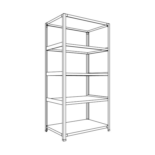 ※法人専用品※日本ファイリング 軽量開放棚 ボルトレスタイプW900D600H1800F5 LA63L-15 1点｜DIY FACTORY ONLINE SHOP