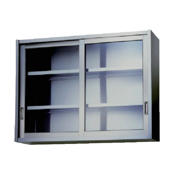 ※法人専用品※東製作所 ステンレス吊戸棚(ガラス戸)1500×350×900 AS-1500G-900 1|DIY FACTORY ONLINE SHOP