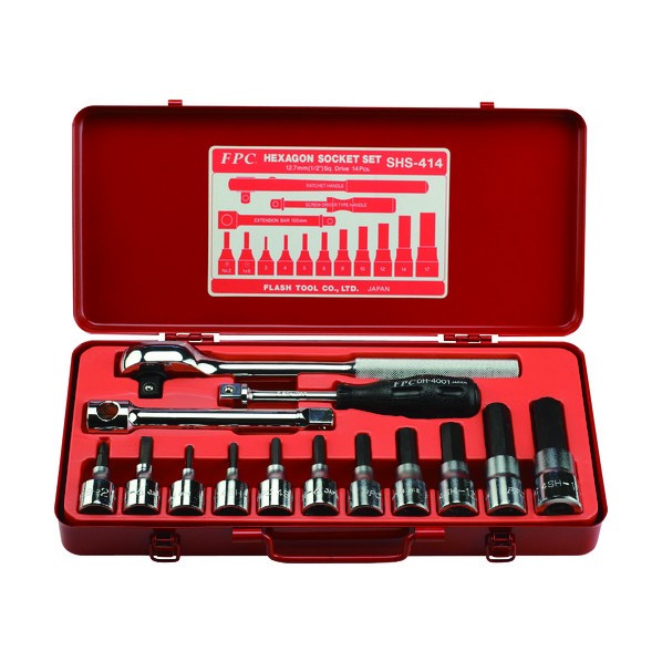 閃光電球物の具 ヘキサゴンソケットセット 差込角12.7粍 14pc SHS-414 1仕掛ける