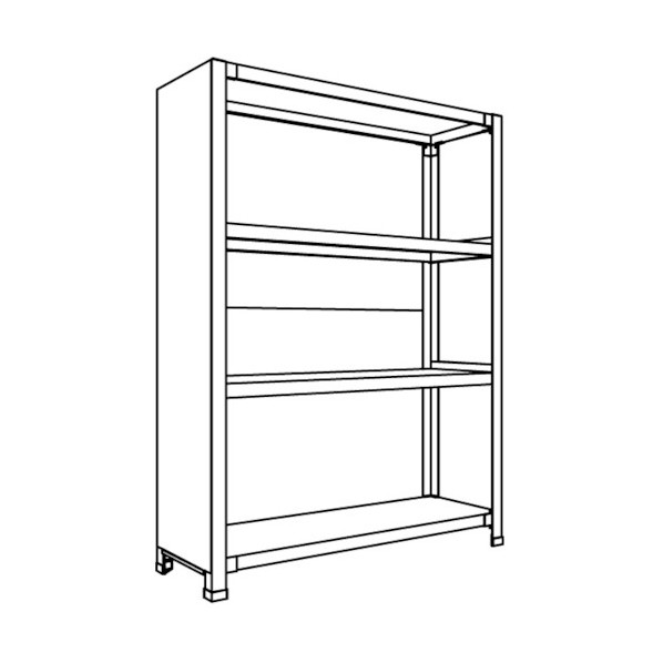 ※法人専用品※日本ファイリング 背板・側板付軽量物品棚W1500D300H1200F5 LA45K-25 1点|DIY FACTORY ONLINE SHOP