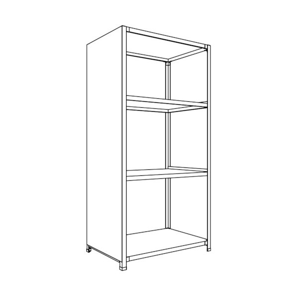 日本ファイリング 背板･側板付軽量物品棚W900D600H1800F4 LA63L-24 1点