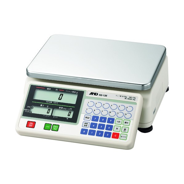※法人専用品※エー・アンド・ディ 検定付き店舗用料金はかり SQ15K 9区検定品 SQ15K-JA-09N00 1点