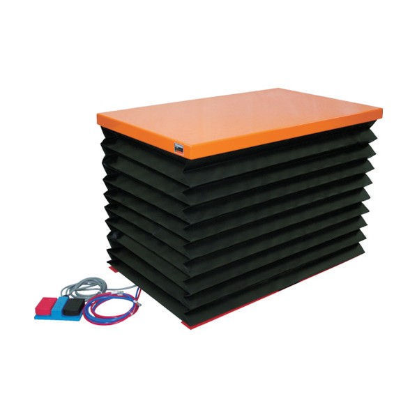 ※法人専用品※トラスコ テーブルリフト 500kg 電動Bねじ式 DC24Vバッテリー専用 750×1200mm 蛇腹付 HDL-L50712VJ-D2 1点|DIY FACTORY ONLINE SHOP