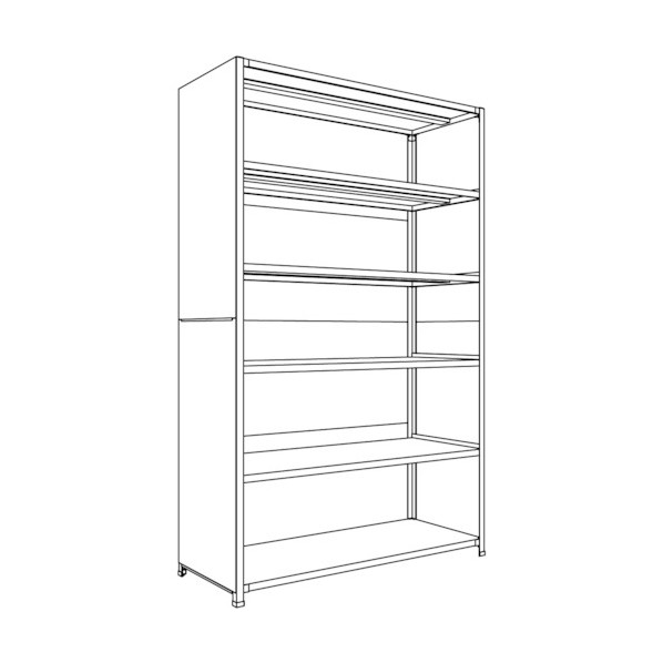 日本ファイリング 背板･側板付軽量物品棚W1500D600H2400F6 LA85L-26 1点 46,134円