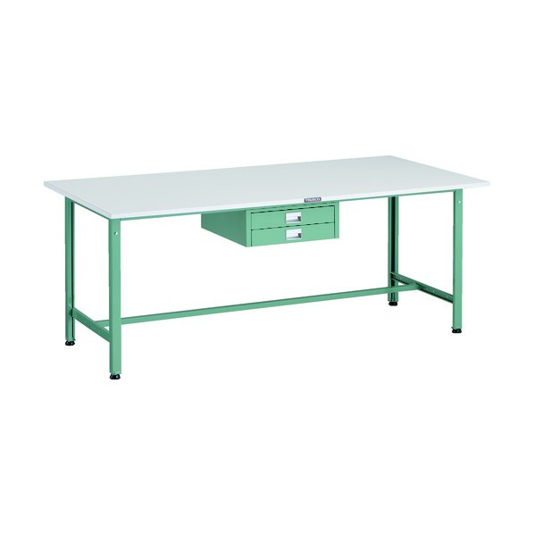 ※法人専用品※トラスコ AE型軽量作業台 薄型2段引出シ付 1800×900 GN色 AE-1809UDC2 1点|DIY FACTORY ONLINE SHOP