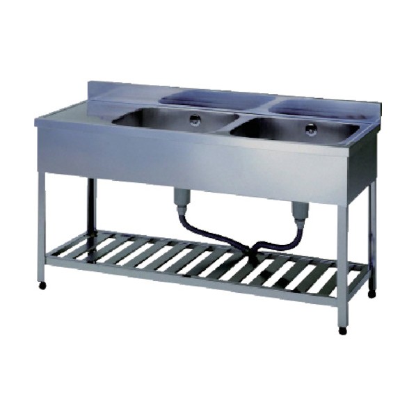 ※法人専用品※東製作所 二槽水切シンク右水槽1800&times;450&times;800 KPM2-1800-R 1台｜DIY FACTORY ONLINE SHOP 58,982円