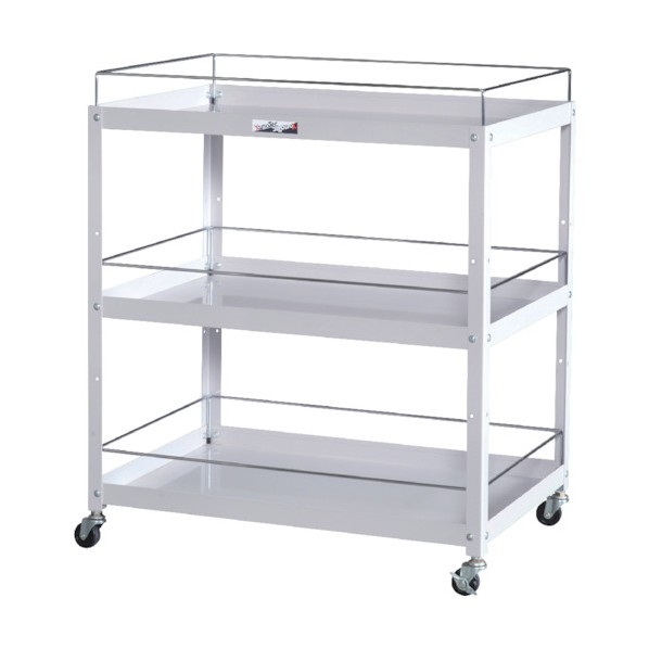 ※法人専用品※山金工業 コンビニワゴンコボレ止め付3段タイプ WCWF-3-P 1｜DIY FACTORY ONLINE SHOP 24,018円
