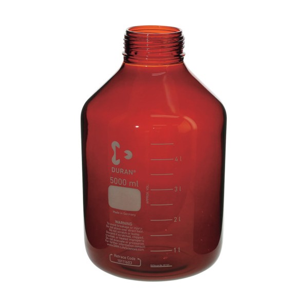 柴田科学の科目 耐熱ねじ口びん 広口 茶褐色 びんのみ 5000mL 5L 茶褐色 017250-150005 1個