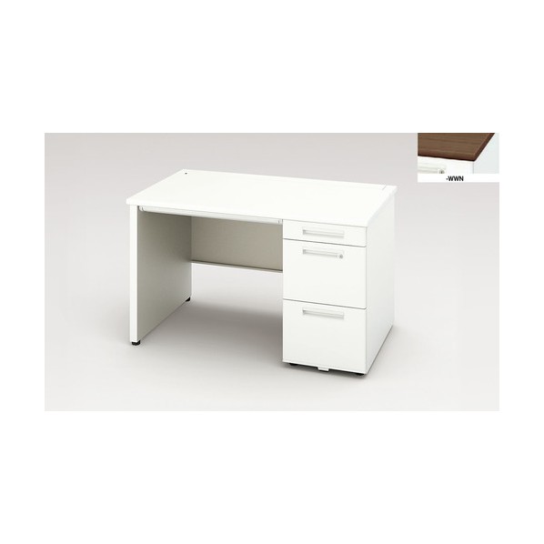 ナイキ 片袖デスク (ロングストローク引出し) (パネル脚タイプ) XEHH127HP-WWN 1点