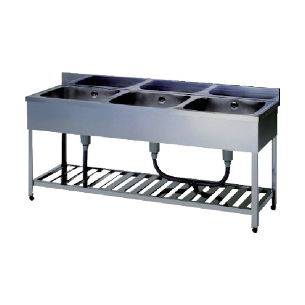 ※法人専用品※東製作所 三槽シンクＢＧ無ホース付１５００×６００×８００ HPC3-1500 1