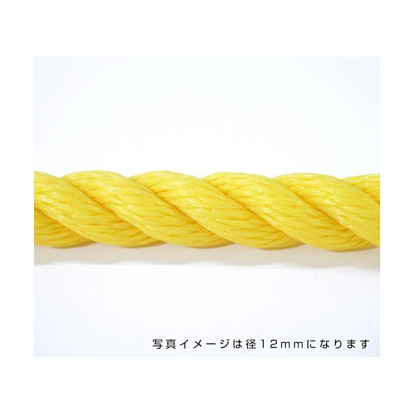 グリーンクロス ポリエチレンロープ 黄 9mm 100m巻 6300040575 1巻