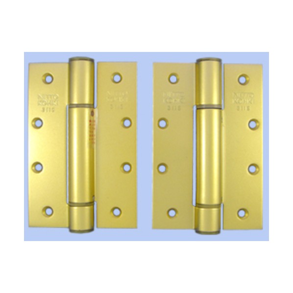 楽天市場】デンセイオートヒンジ311S-Gストップ付左右兼用ゴールド色日