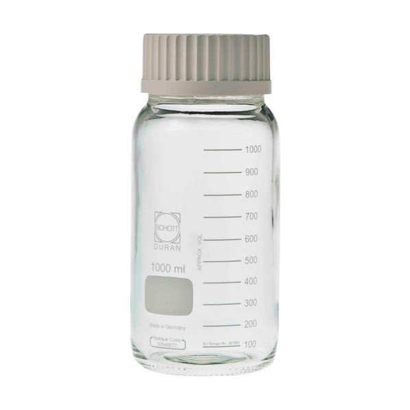 DWK Life Sciences ねじ口びん　広口　白キャップ付　 1L 017250-21000A 10個