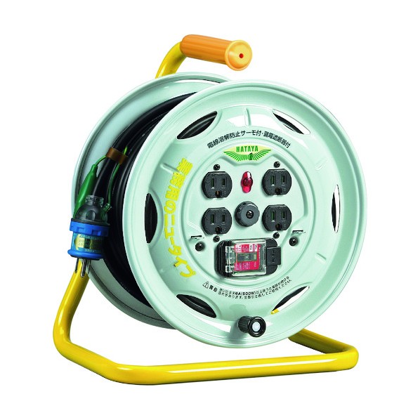 ハタヤ(HATAYA) 業務用戦力リール 漏電遮断器付 接地付 2PNCT電線仕様 30m 100Ｖアース付（電工ドラム） BM-PN30K 1個【2506DFD_3】