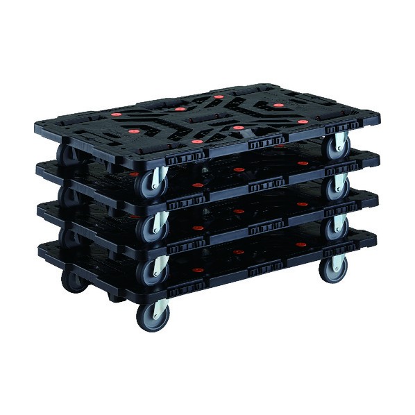 光 まとめ買い 連結式樹脂製平台車 ビートル 900X600 自在3輪 4台セット BT900J3-E100-M4 4点