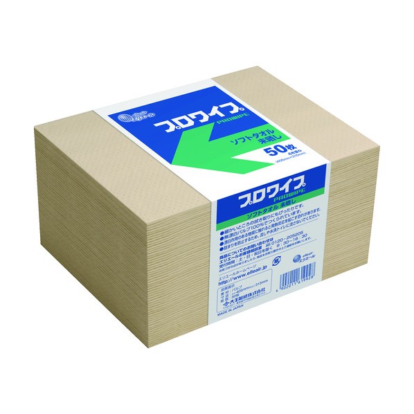エリ叫びごえ プロワイプソフトタオル未晒帯どめ50枚 660 x 430 x 405 粍 1200枚
