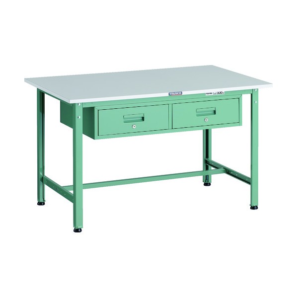 ※法人専用品※トラスコ RAE型作業台 2列引出シ付 1200×750×H740 GN色 RAE-1200FL2 1点|DIY FACTORY ONLINE SHOP