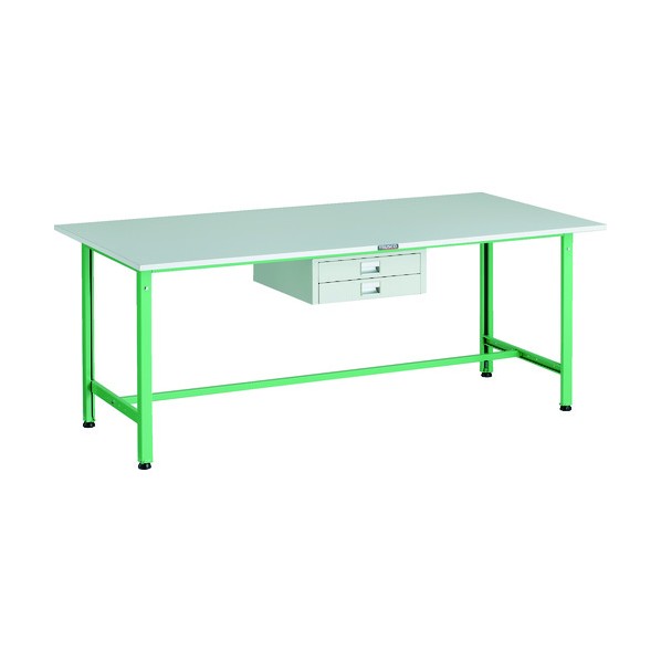 ※法人専用品※トラスコ(TRUSCO) RAE型軽量作業台 薄型2段引出シ付 1800×900 YG色 RAE-1809UDC2 YG 1点