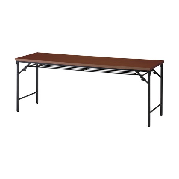 トラスコ 折りたたみ会議テーブル 1200X450XH700 棚板付 ウォールナット TSTT-1245-WN 1点 10,528円
