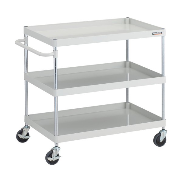 トラスコ フェニックスワゴン 抗ウィルスハンドル 省音 900X600XH880 3段 W色 PEW-993A-W 1点|DIY FACTORY ONLINE SHOP
