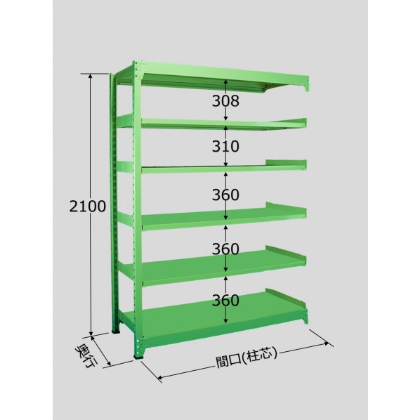 サカエ中量棚B型(500kg/段・連結・高さ2100mm・6段タイプ)B-2556R|DIY FACTORY ONLINE SHOP