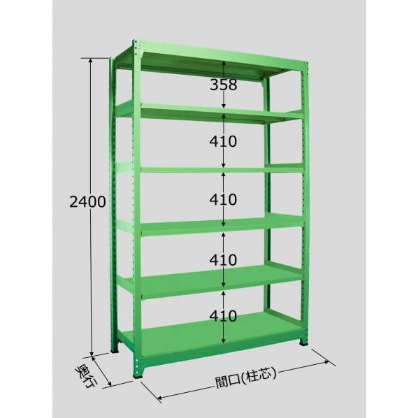 サカエ中量棚B型(500kg/段・単体・高さ2400mm・6段タイプ)B-3746|DIY FACTORY ONLINE SHOP