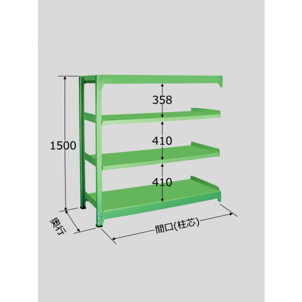 サカエ中量棚B型(500kg/段・連結・高さ1500mm・4段タイプ)B-9364R|DIY FACTORY ONLINE SHOP