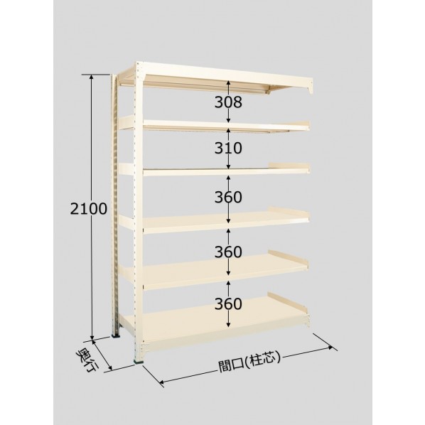 サカエ中量棚BW型(500kg/段･連結･高さ2100mm･6段タイプ)BW2126R｜DIY FACTORY ONLINE SHOP