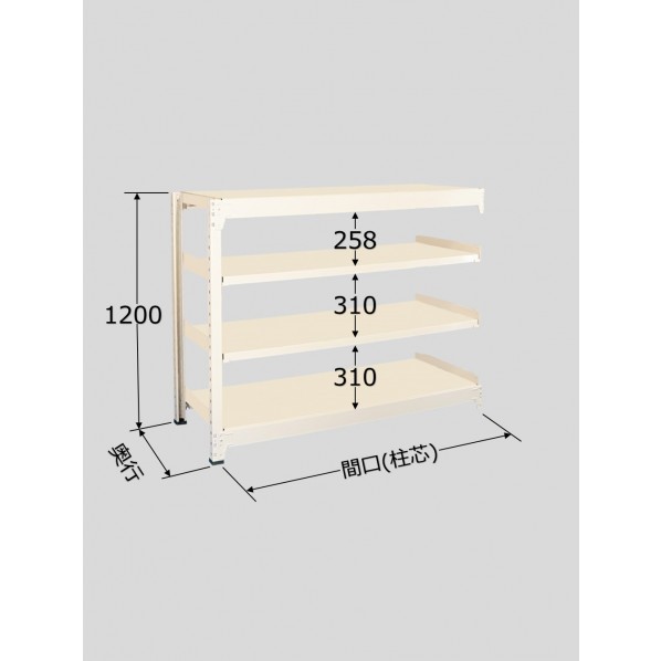 サカエ中量棚BW型(500kg/段･連結･高さ1200mm･4段タイプ)BW8754R｜DIY FACTORY ONLINE SHOP