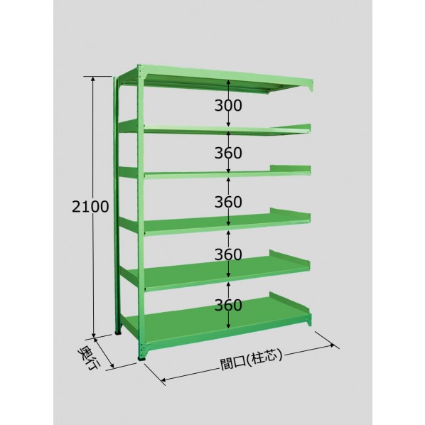 サカエ中軽量棚ML型900×750×2100mmグリーンML2156R|DIY FACTORY ONLINE SHOP