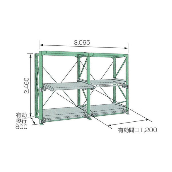 ※法人専用品※ムラテックKDS スライドラックSSR20-2512-2HTR SSR20-2512-2HTR 1台｜DIY FACTORY ONLINE SHOP