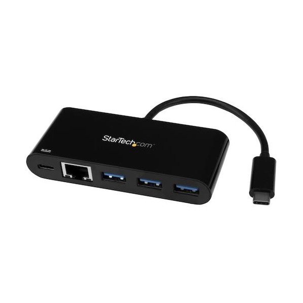 STARTEC.COM社 USBハブ/Type-C/3ポート Type-A/イーサネット/LANポート/60W USB PD/バスパワー/ブラック HB30C3AGEPD 1個｜DIY FACTORY ONLINE SHOP