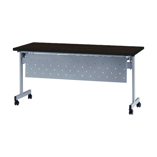 ※法人専用品※藤沢工業 天板跳上式スタックテーブル(パネル付) 1500×600mm 天板色:ローズ HSN-1560P-RO 1点